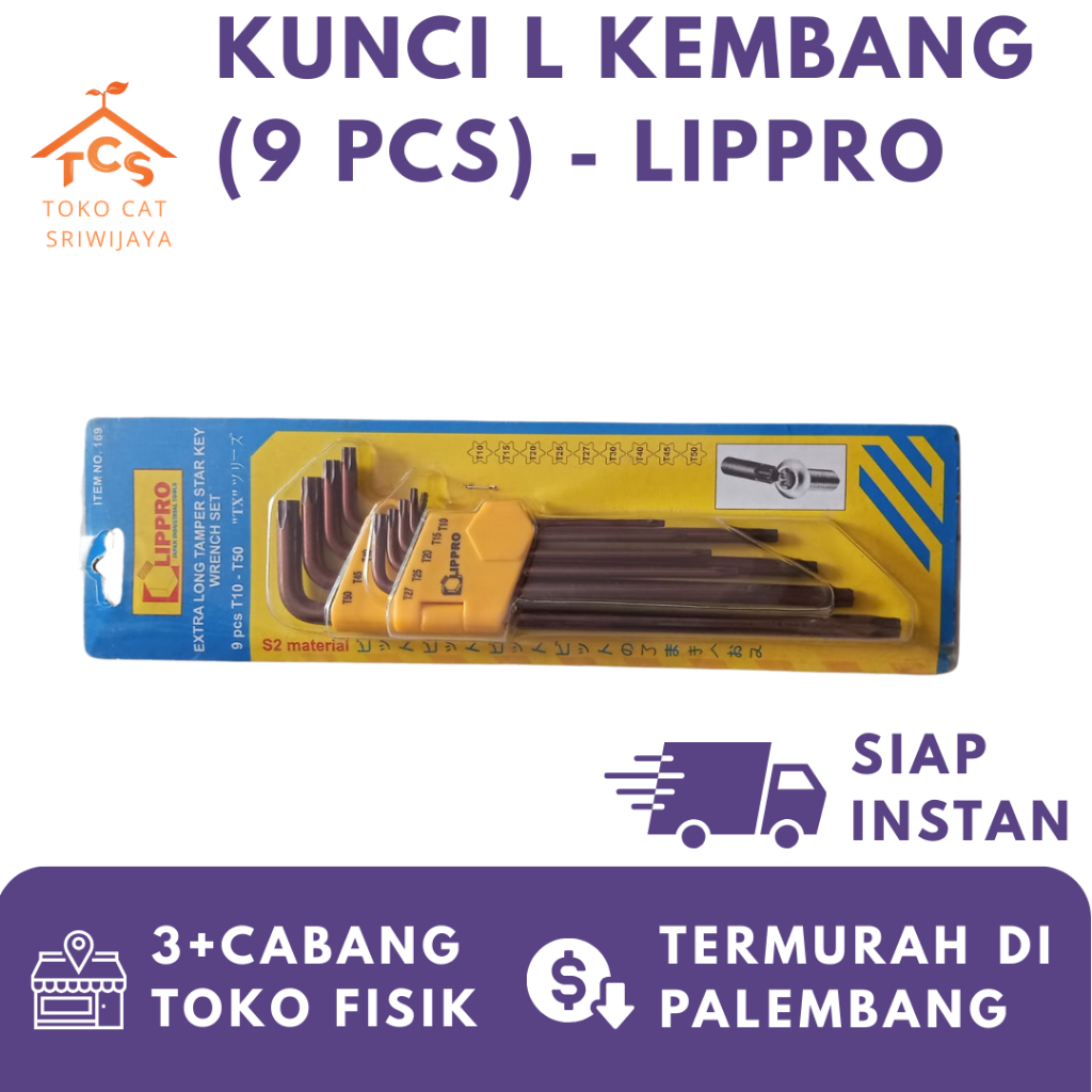 KUNCI  L  KEMBANG  (  9  PCS  )  -  LIPPRO