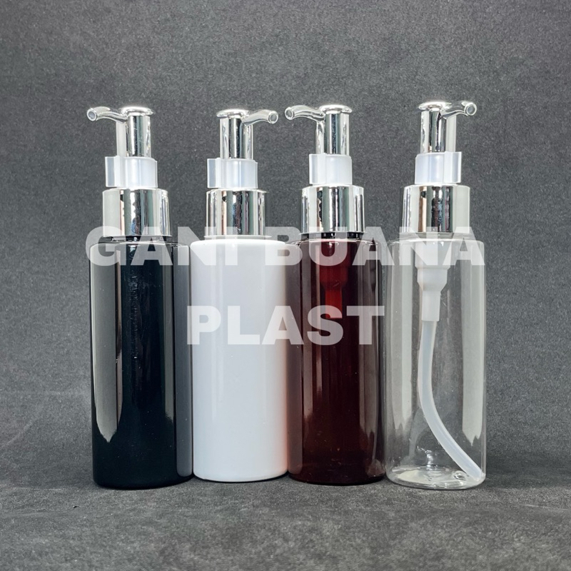 BOTOL PUMP 100ML RF VARIAN WARNA TUTUP PUMP CLIP OIL SILVER/BOTOL KEMASAN 100ML PLASTIK AESTHETIC