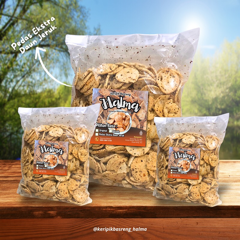 

keripik Basreng Halma Isi 75gr | Rasa Pedas Ekstra Daun jeruk | Rasanya Bikin Nagih! Sedia Eceran dan Kiloan