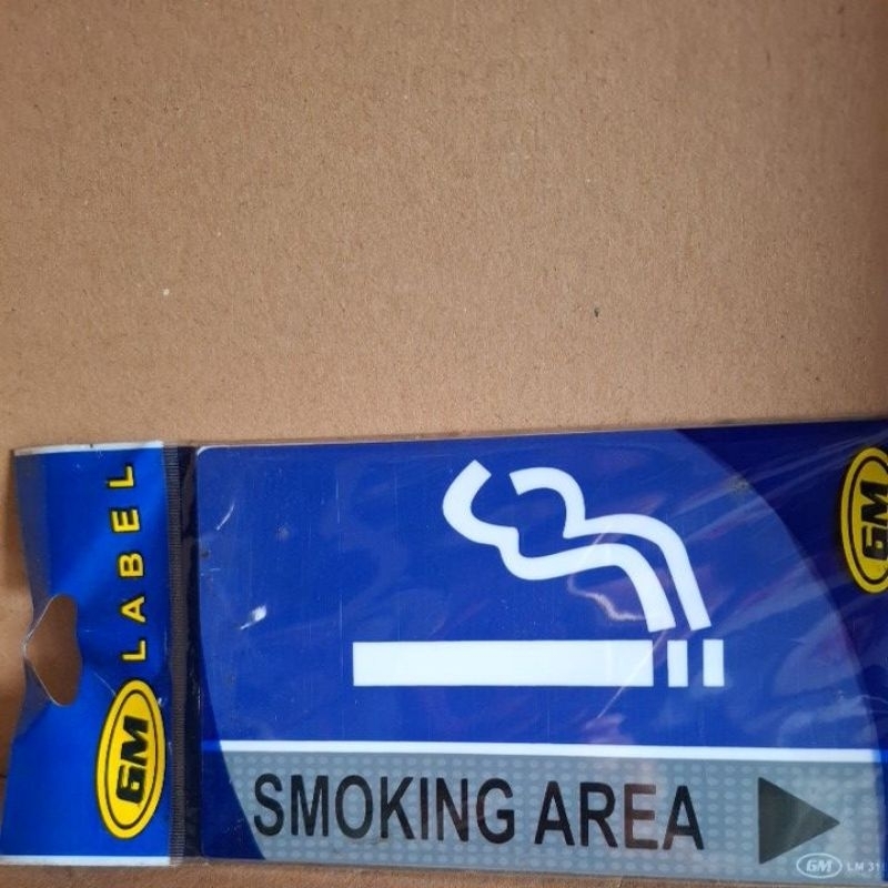 

GM Label SMOKING AREA》16X10 CM