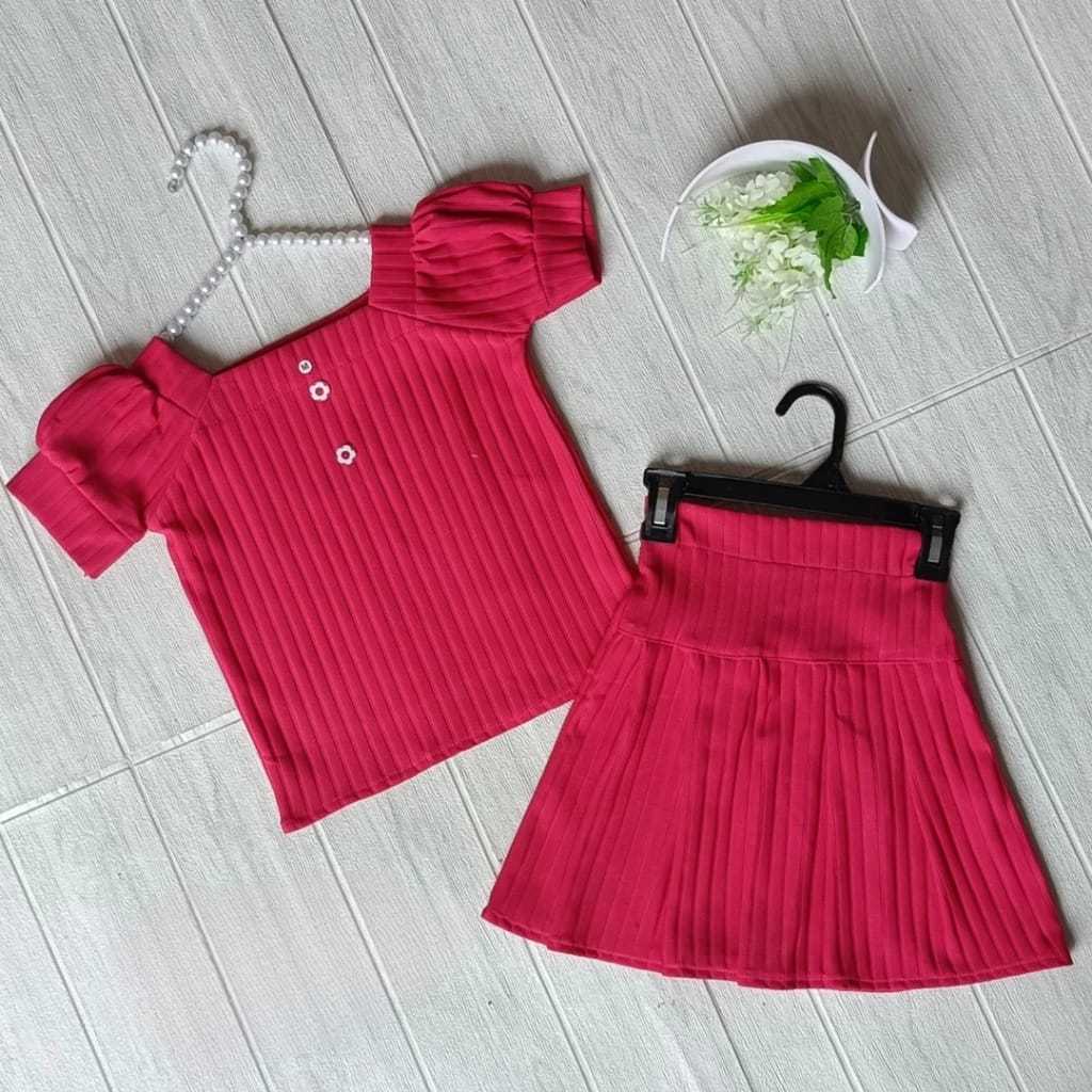 Lembayung Setelan Rok Baju Anak Perempuan/Setelan anak Perempuan Hornet/Set Anak Rok Baju