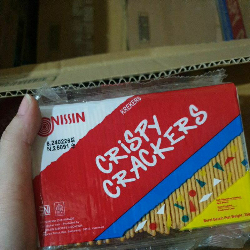 

Nissin Crispy Crackers Isi 30 Packs. Jual per Karton. Exp. 24/02/2026