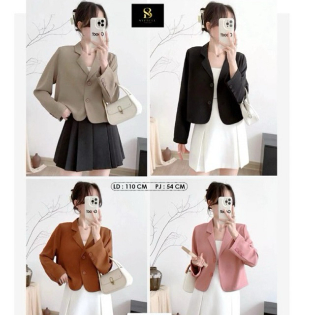 SYFBELL - Blazer Wanita Semi Crop Import