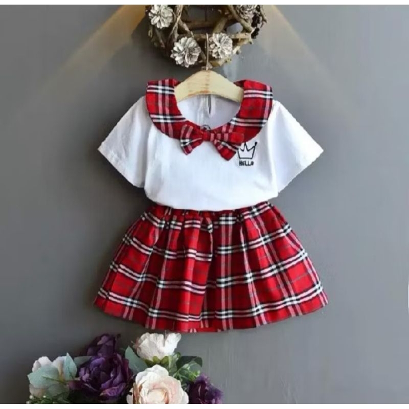 Setelan Rok Anak Perempuan Usia 1 - 5 Tahun / Setelan Rok Anak Kekinian / ROK ALEA / Baju Anak Korea