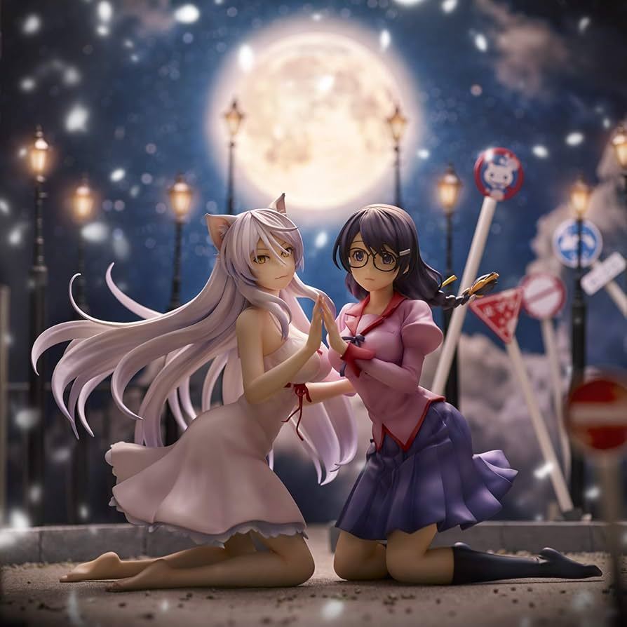 PVC Figure Non-Scale Tsubasa Hanekawa & Black Hanekawa - Nekomonogatari [Set of 2] (Re-Release)