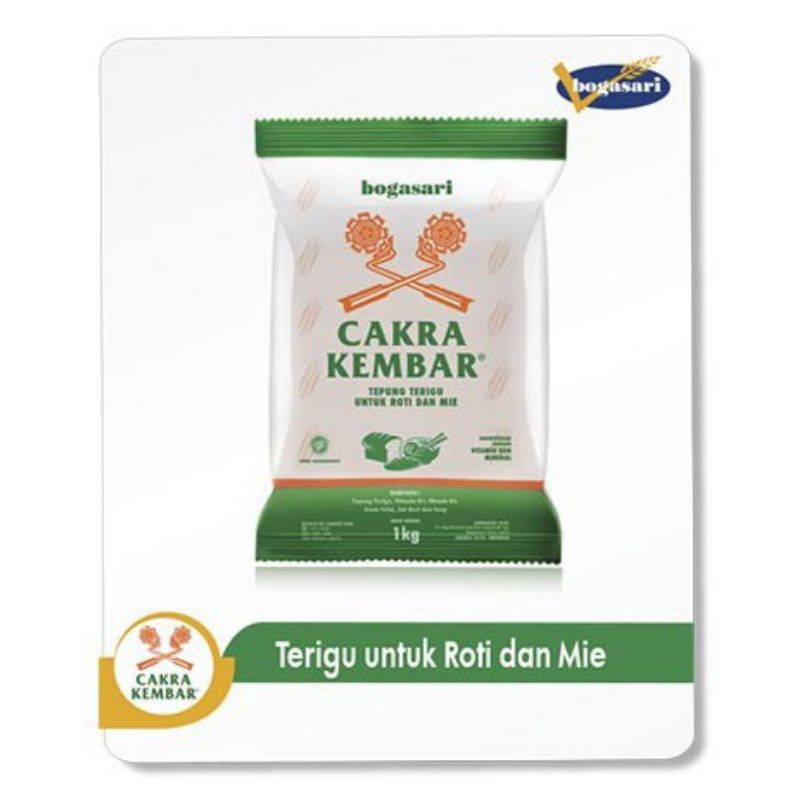 

Tepung Terigu Cakra Kembar Kemasan 1kg