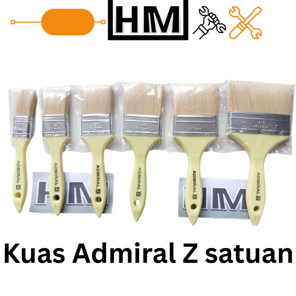 

Kuas Admiral Satuan 1pc Bulu Sintetis Gagang PVC 1 inch 1,5 inch 2 inch 2,5 inch 3inch 4inch