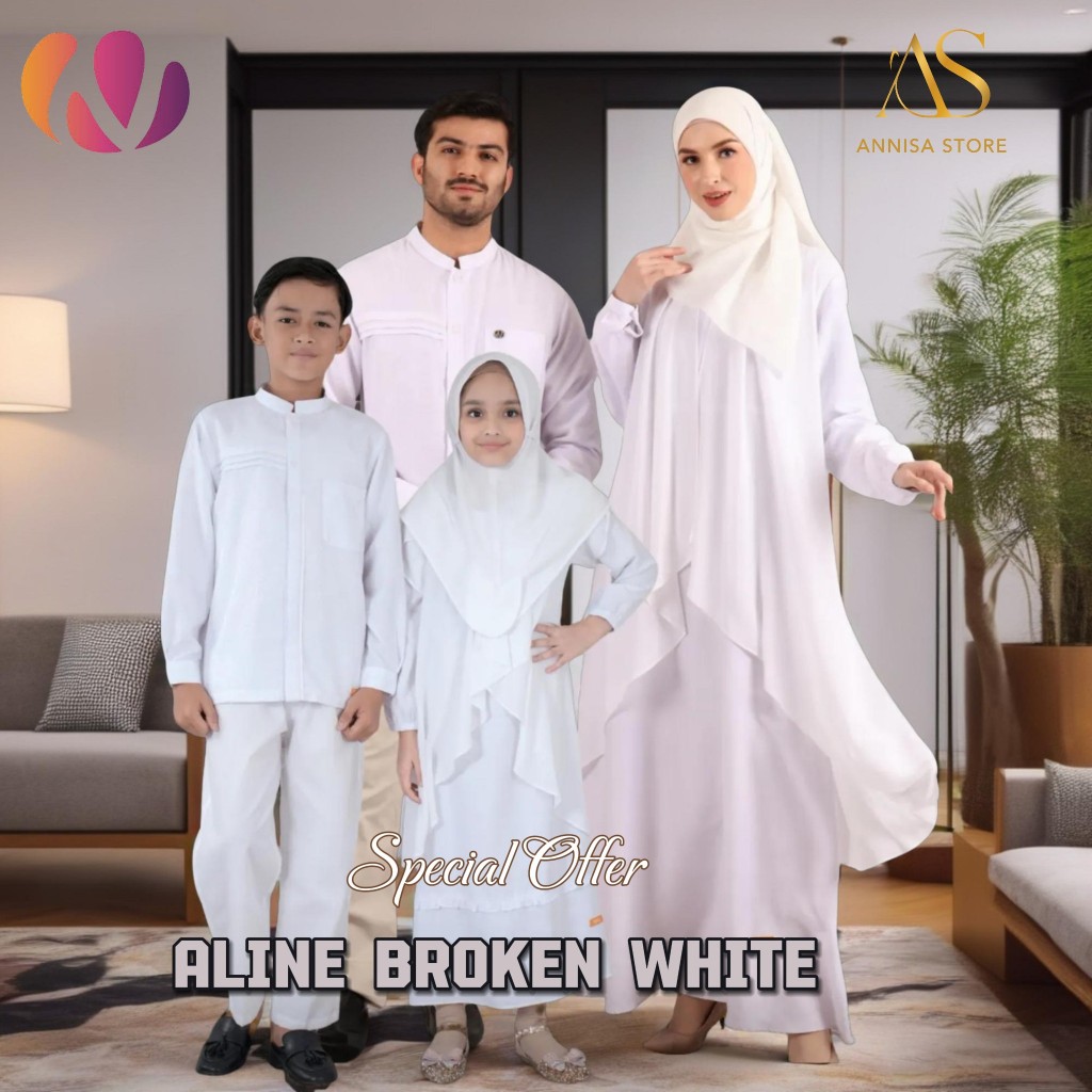 SARIMBIT KELUARGA NIBRAS RAYYA SERIES ALINE BROKEN WHITE | TERBARU BAJU NIBRAS  ALINE BROKEN WHITE