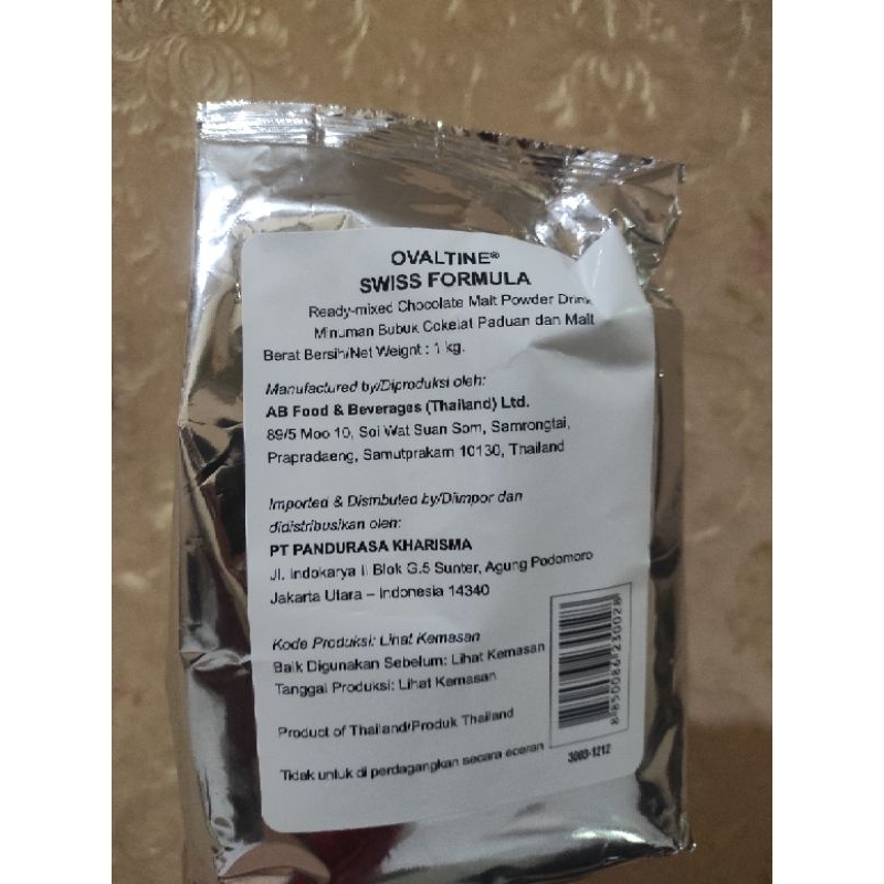 

OVALTINE SWISS FORMULA/SUSU BUBUK COKLAT OVALTINE 1KG