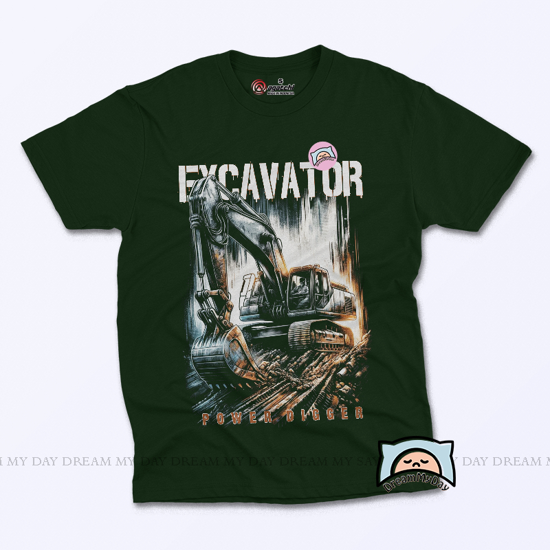 Kaos Atasan Anak Laki - Laki Motif Excavator Power Diggri - Kaos Excavator