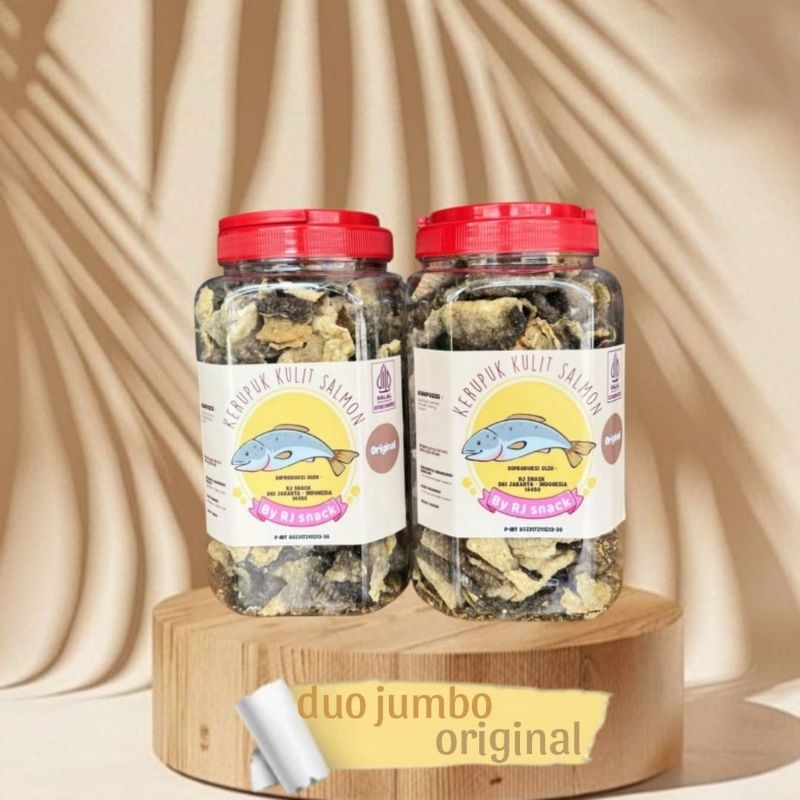 

Duo Jumbo Original 220gr Kerupuk Kulit Ikan Salmon atau Fish skin salmon