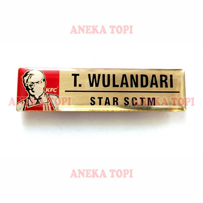 

Name Tag KFC Papan Nama Dada Custom Name Tag Fiber - Aneka Topi