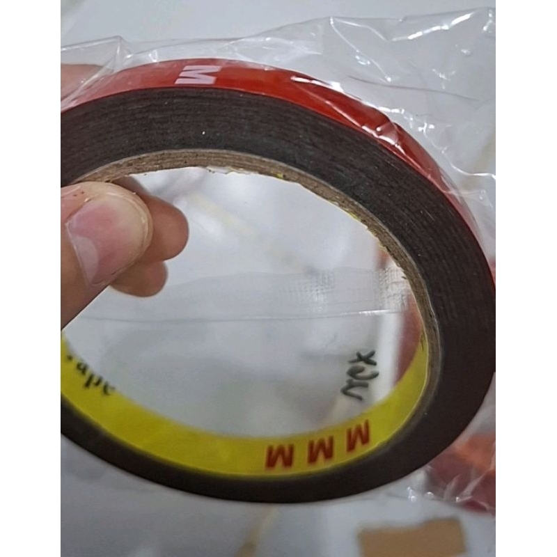 Double tape merah 1cm 3M MERAH 4.5 METER/ROLL