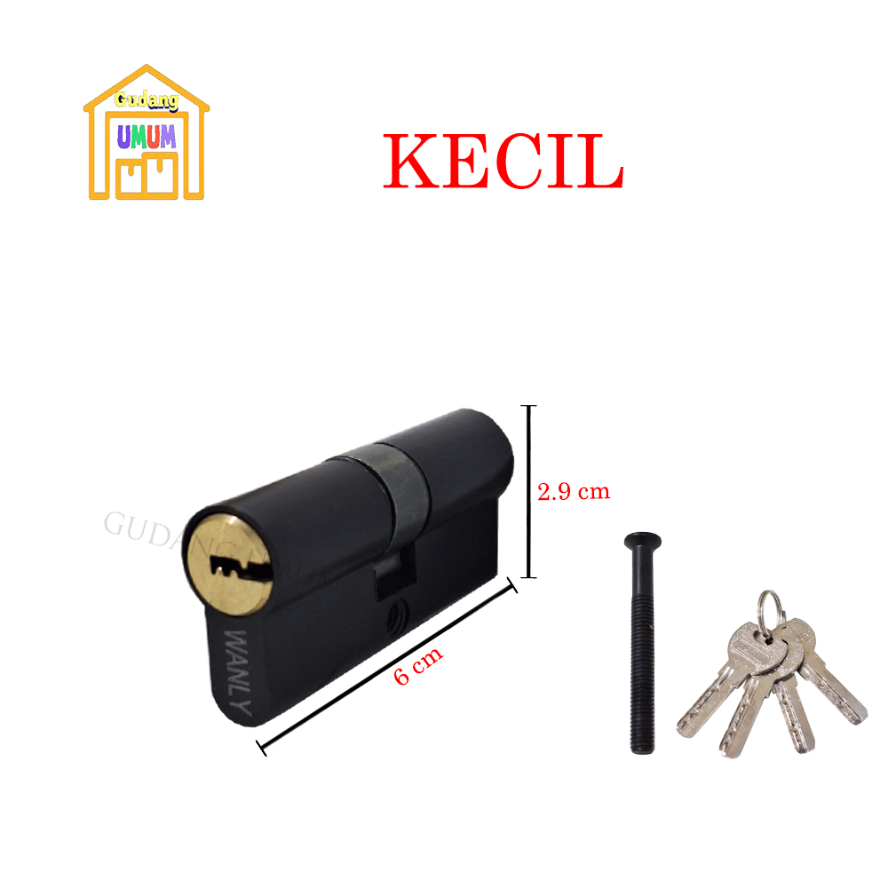 Tokofinaaaa Silinder Kunci Pintu Rumah Wanly Varian Kecil Besar Warna Hitam