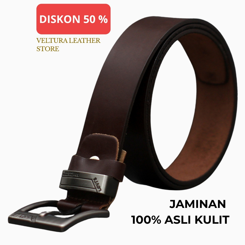 Ikat Pinggang Pria / Tali Pinggang Kulit Pria / Ikat Pinggang Kulit Selapis / men belt original