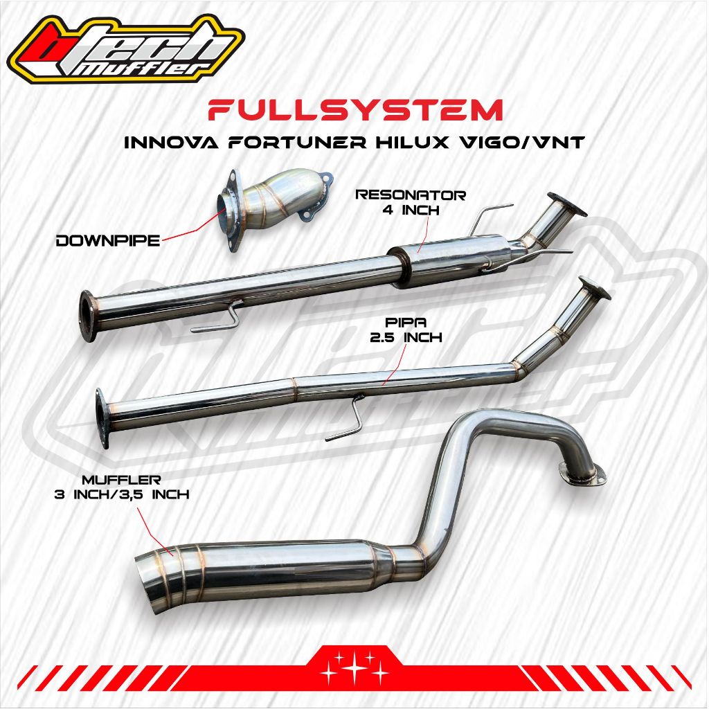 KNALPOT FULL SYSTEM FORTUNER VNT