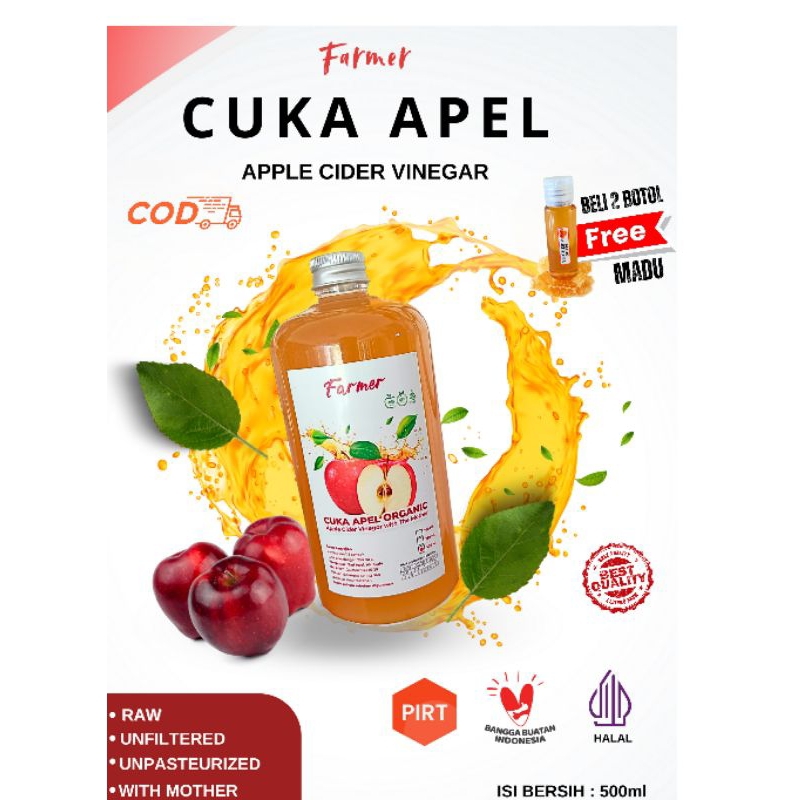 

Cuka Apel Original 500ml Premium - Apple Cider Vinegar - Cuka Apel Organic - Cuka Apel Fermentasi - Diet Detoks