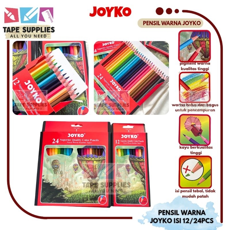 

Pensil Warna Joyko isi 24/12 warna / CP-100 / CP-101