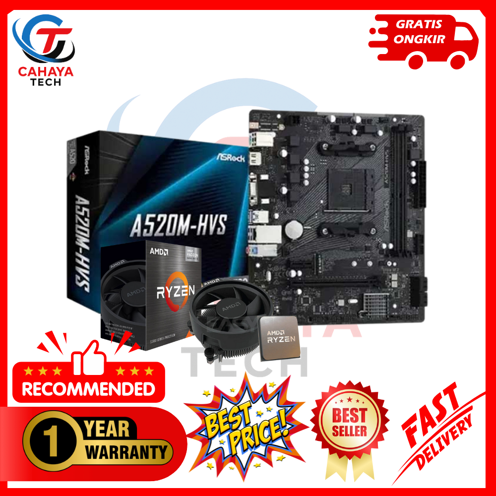 PAKET AMD Ryzen 7 5700G Socket AM4 + Motherboard A520M DDR4 Garansi