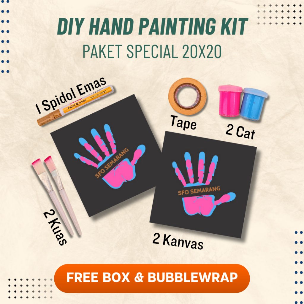 

DIY Hand Painting Kit Black - 1 Set Kanvas Lukis Cap Tangan Pasangan