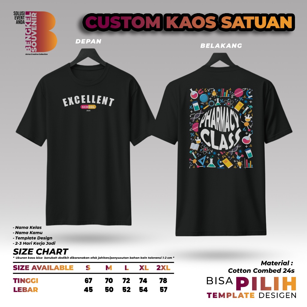 KAOS CUSTOM SEKOLAH KEJURUAN PHARMACY
