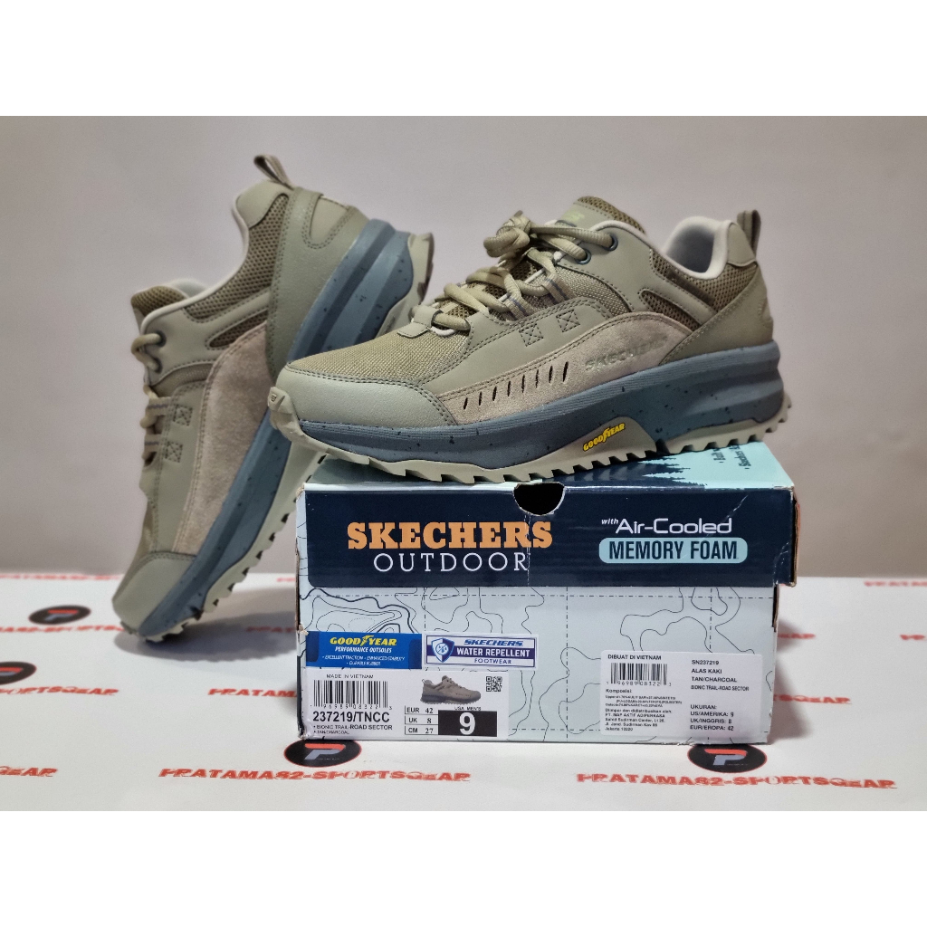 SIZE 42 ( 27 CM ) ORIGINAL ASLI SKECHERS BIONIC TRAIL ROAD SECTOR GOODYEAR OUTDOOR HIKING SEPATU GUN