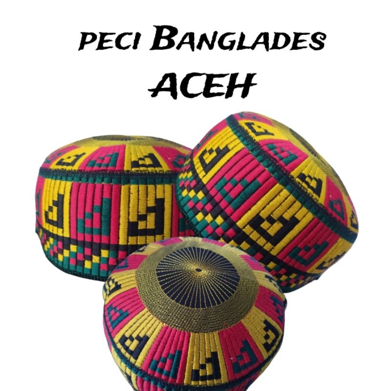 Peci Banglades Aceh, peci motif, peci ustadz, songkok Aceh, songkok pria dewasa