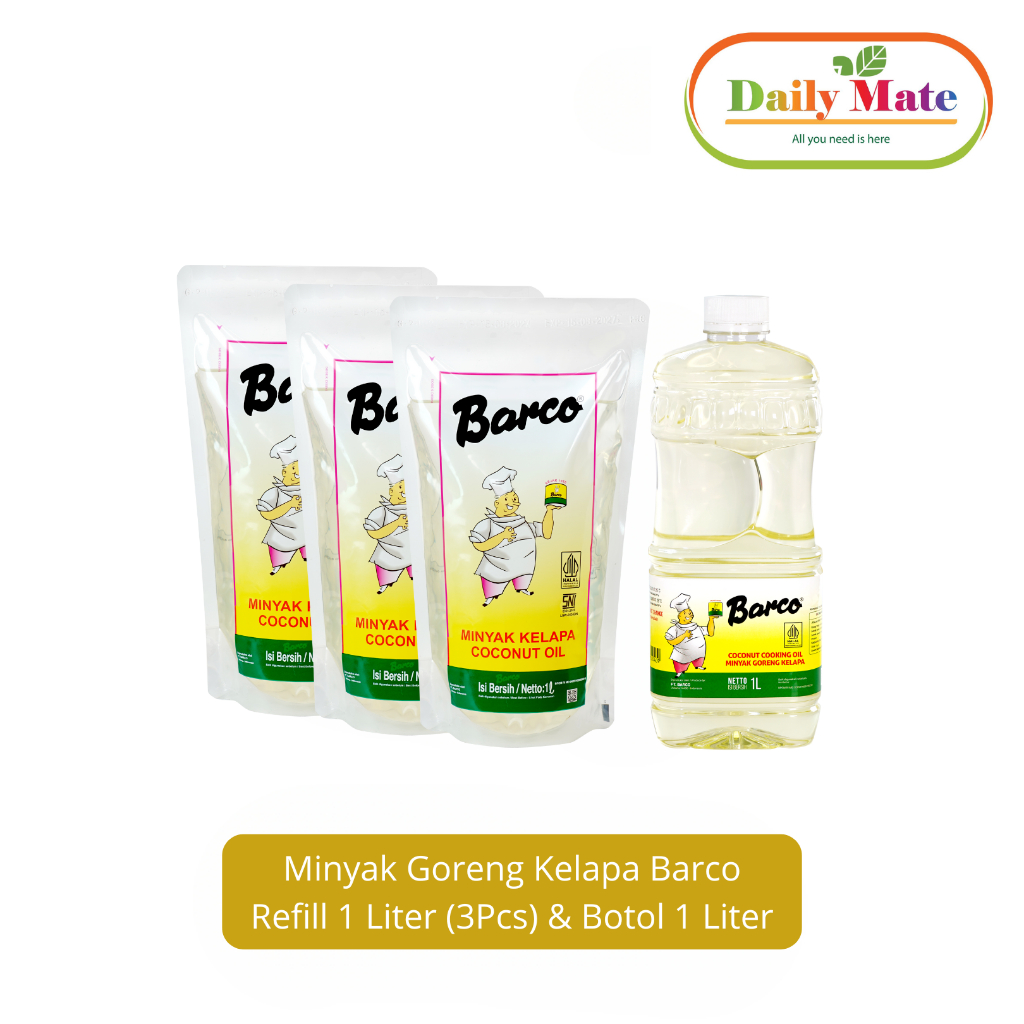 

Paket Minyak Goreng Kelapa Barco Refill 1 Liter (3Pcs) & Botol 1 Liter