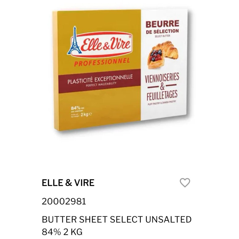 

Elle Vire Buttersheet 500gr