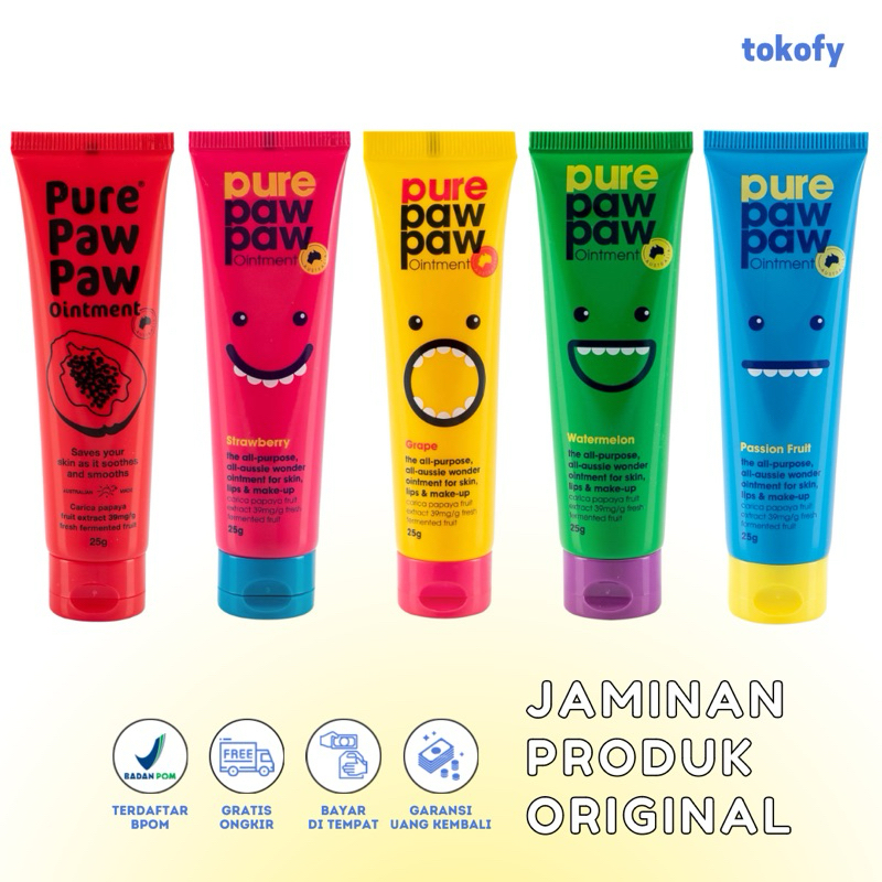 Pure Paw Paw Ointment Original, Strawberry, Grape, Watermelon & Passion Fruit 25gr