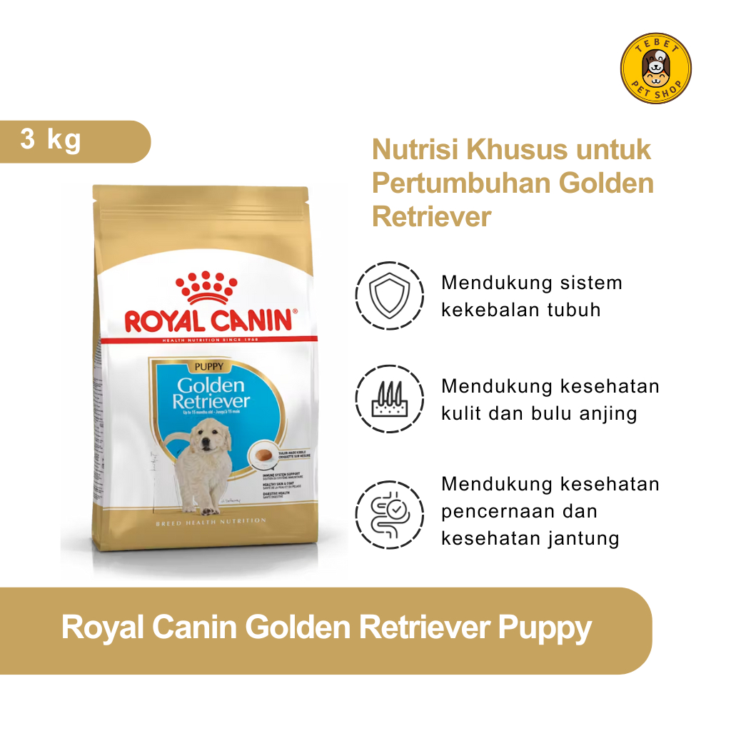ROYAL CANIN GOLDEN RETRIEVER PUPPY 3KG ANAK ANJING GOLDEN RETRIEVER