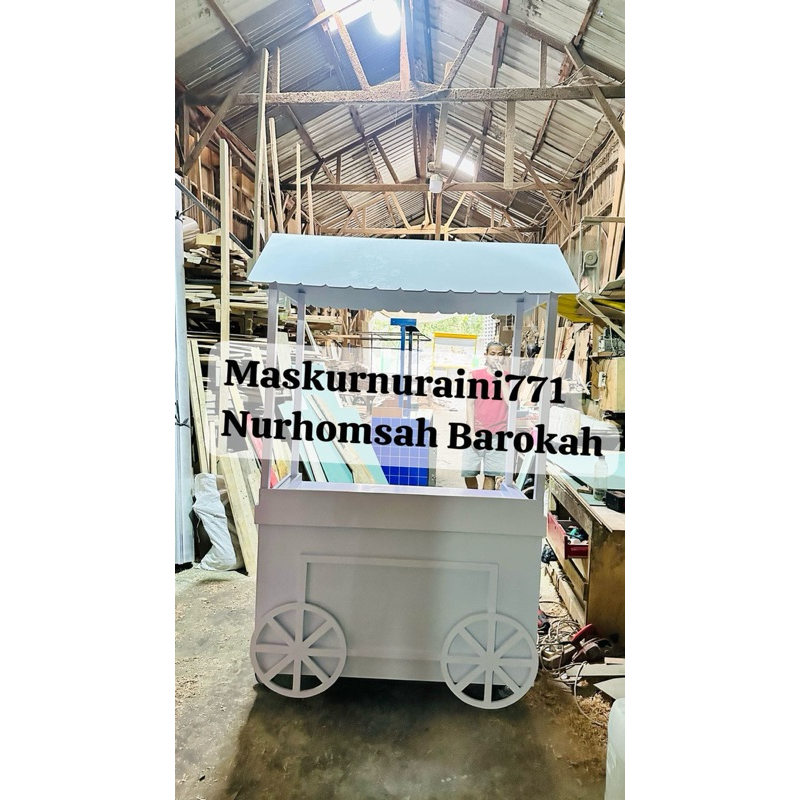 Booth portable untuk jual makanan dan minuman bazaar di mall, booth lipat 120cm bahan mdf super,boot