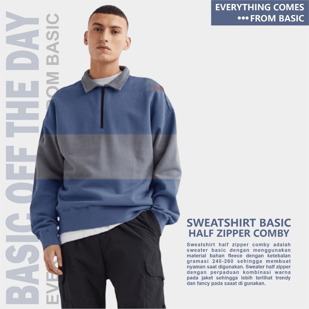 Half Zipper Pria Comby | Half Zip Sweater | Half Zipper Sweater | Sweater Half Zipper Pria