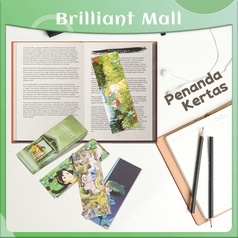 

30Pcs/Set Pembatas Buku Kertas Karakter Lucu Besar Desain Hayao Miyazaki / Van Gogh Bookmark