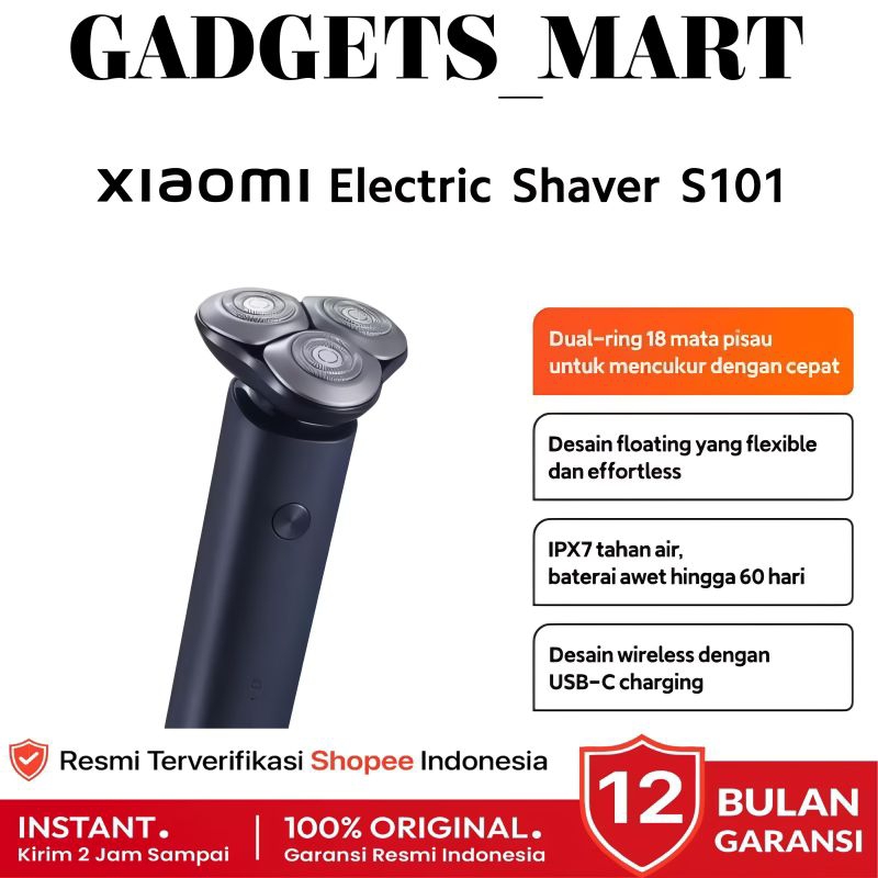 Xiaomi Electric Shaver S101 | Dual Ring 18 Mata Pisau IPX7 Garansi Resmi