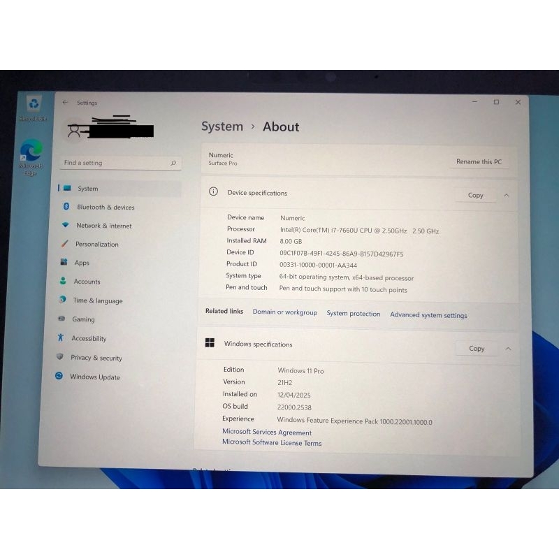 RARE MICROSOFT SURFACE PRO 5 I7 7660U