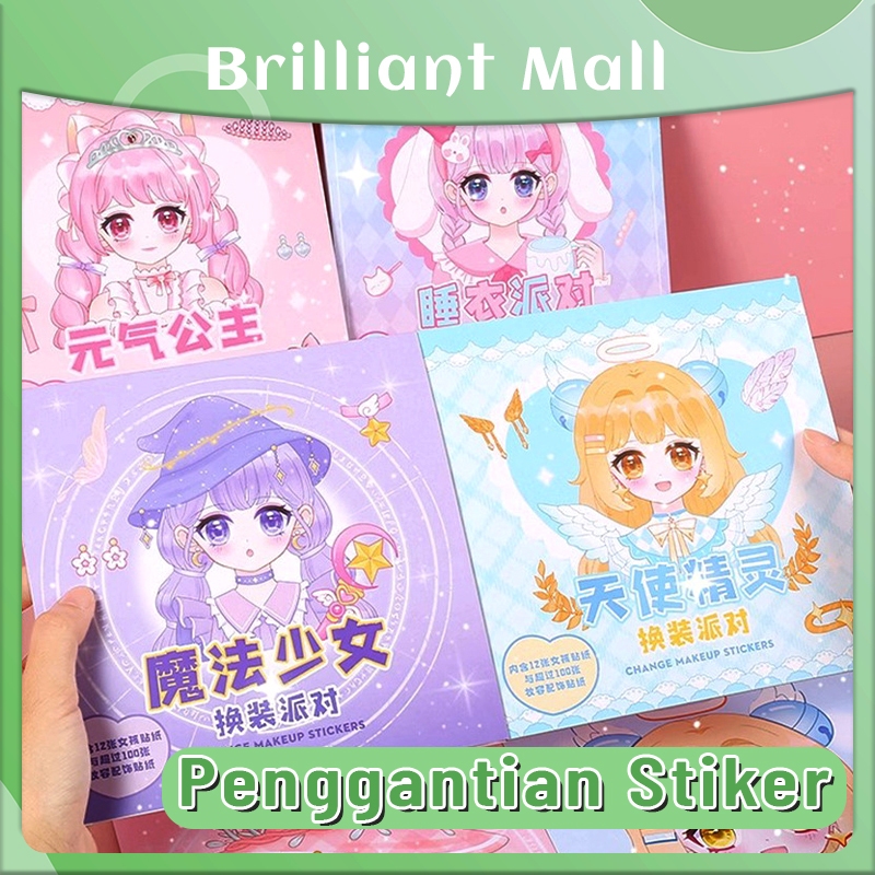 

Mainan stiker ganti muka Stiker ekspresi girl change makeup stiker