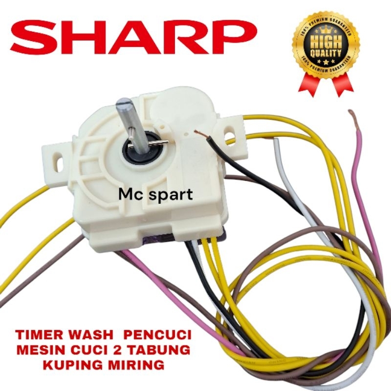 Timer wash 6 kabel kuping miring| Timer pencuci  mesin cuci Sharp 2 tabung