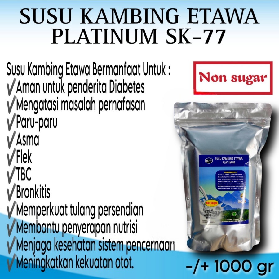 

SUSU KAMBING ETAWA PLATINUM SK77 ORIGINAL 1000gr / 1kg