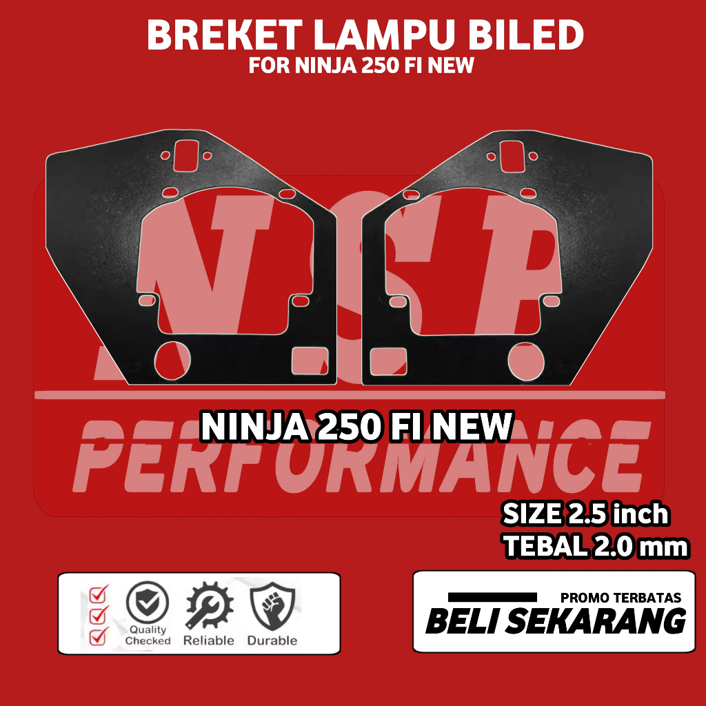 TERMURAH breket lampu biled projie 2,5inch PNP motor NINJA 250 FI NEW ZX-25R