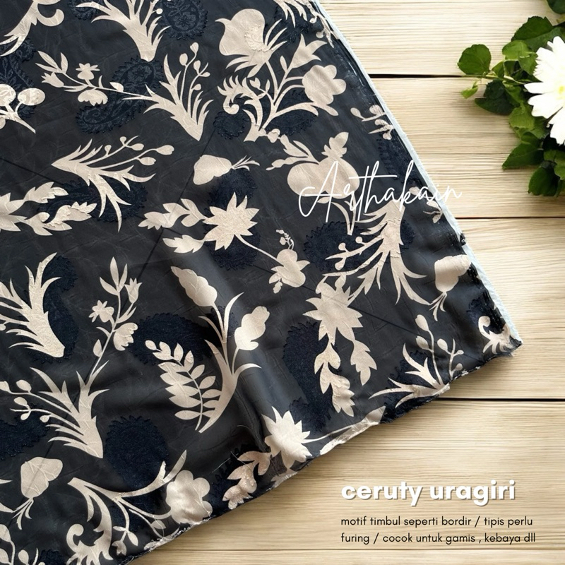 kain sifon rubiah motif bunga terbaru / kain gamis / kain kebaya