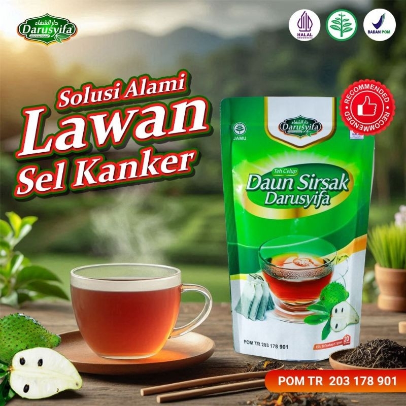 

Teh Celup Daun Sirsak Obat kanker Darusyfa isi 20 bag