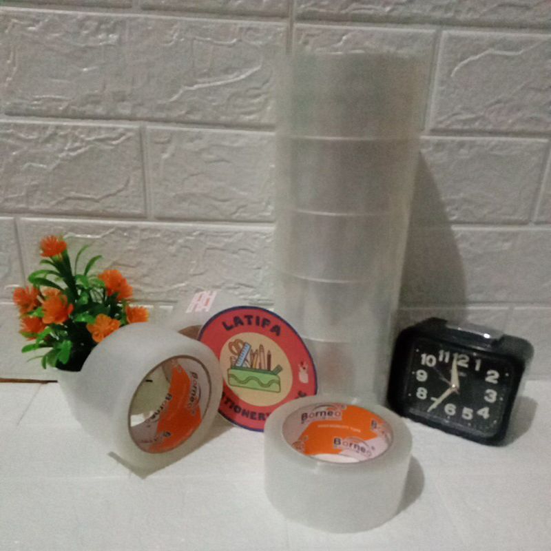 

Lakban Borneo /Isolasi Opo Borneo Bening 2 inch/48mm x 90 yard
