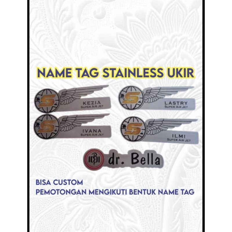 

Name tag ukir etching