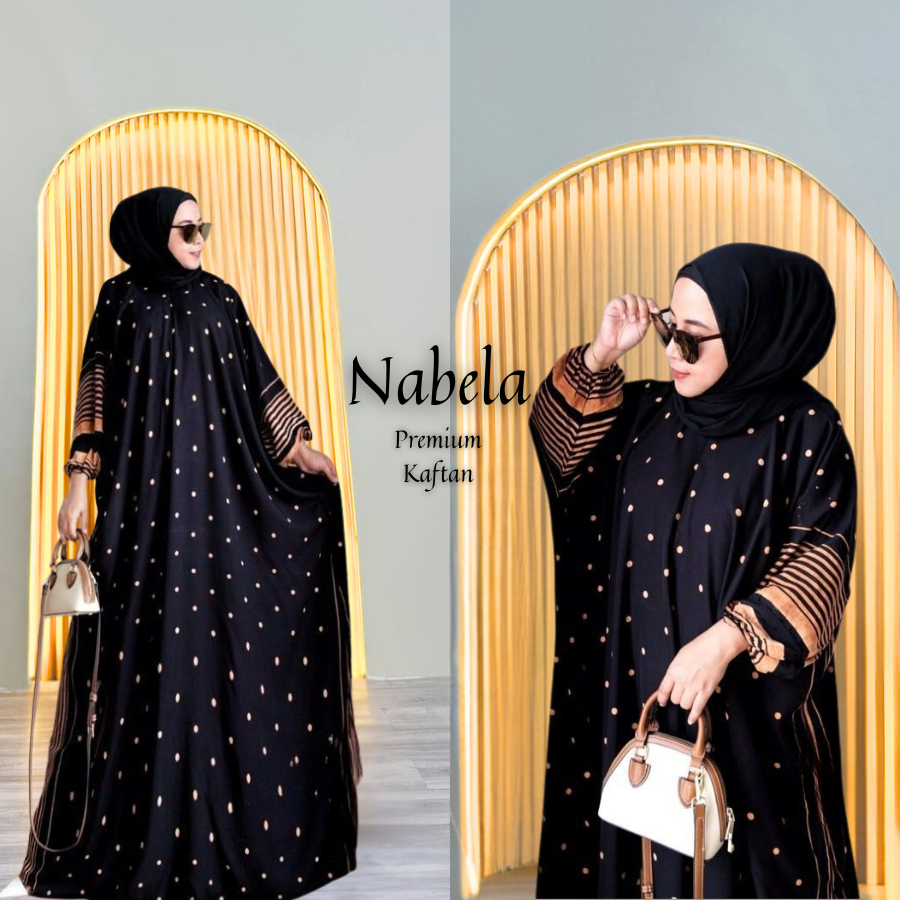 Gamis Kaftan Batik Nabela Terbaru Kekinian Bahan Rayon Premium Busui Jumbo LD 170cm Baju santai
