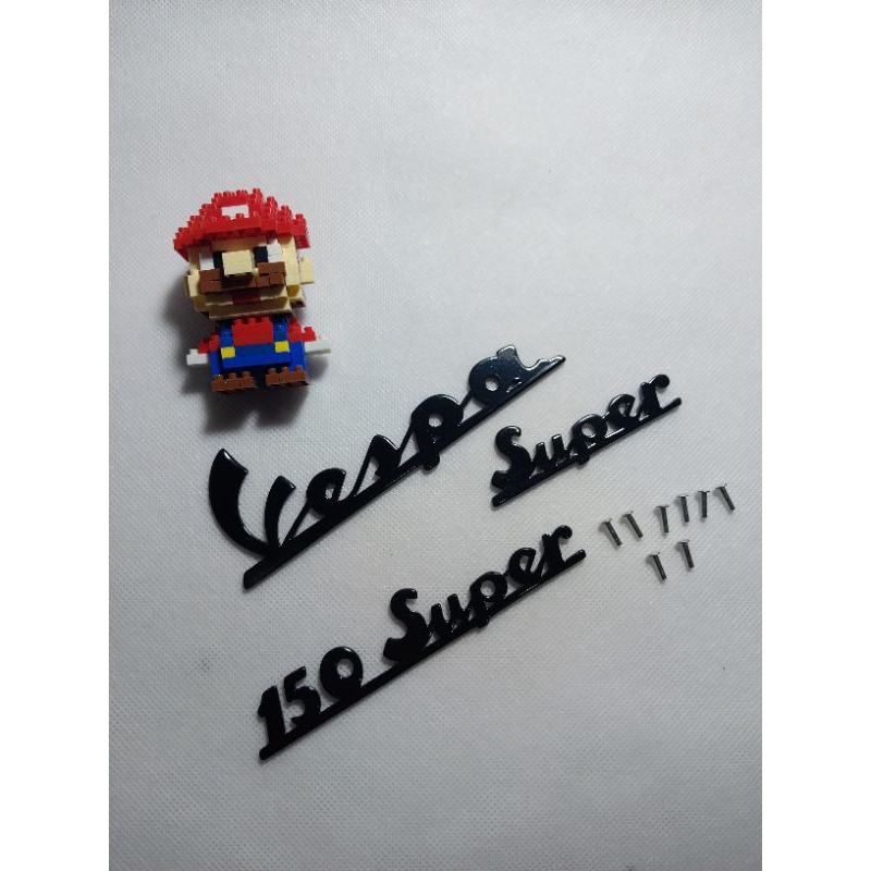 Emblem Vespa Super Set depan belakang Almunium largeframe