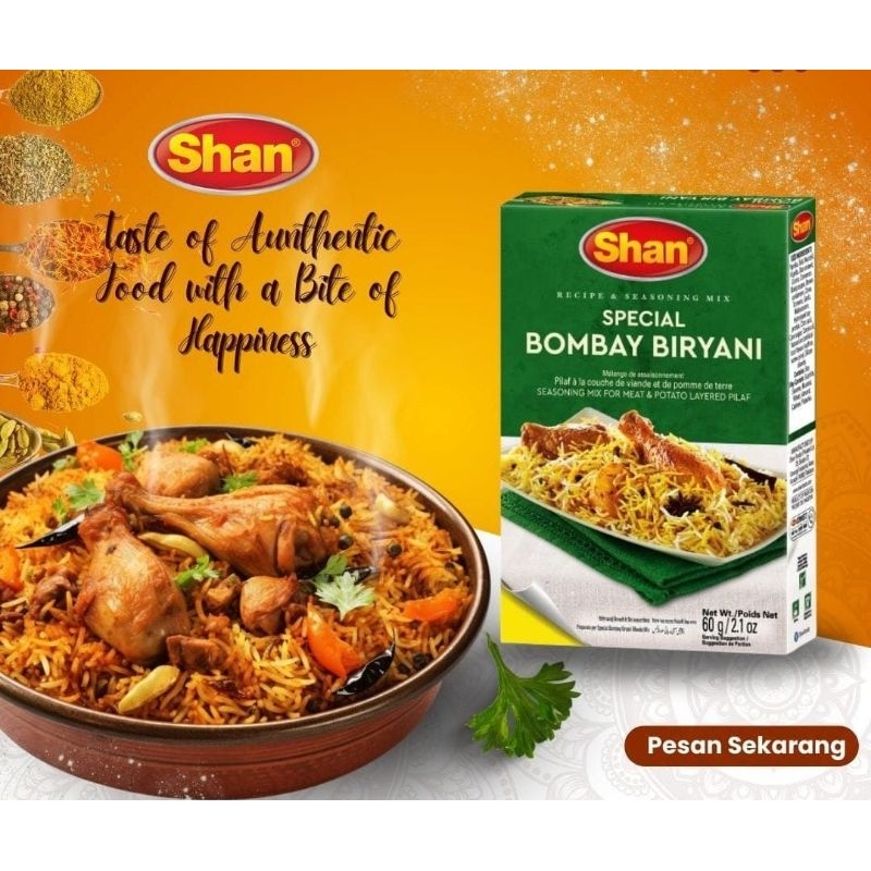 

SHAN Bumbu Nasi BIRYANI 60gr || MANDHI 50gr || KABSA RICE 60gr