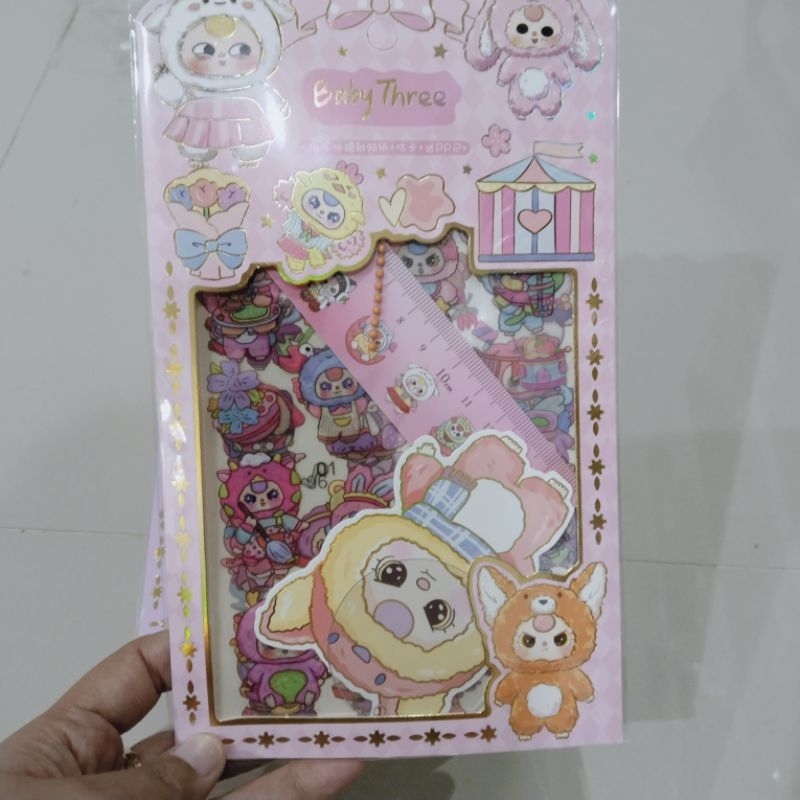 

[COD] Stiker + penggaris motif baby three