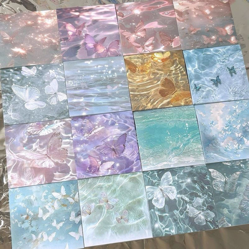 

Tempelan memo 80 Lembar Sticky Note Karakter , kupu - kupu Aestetik Journal Diary Scrapbook