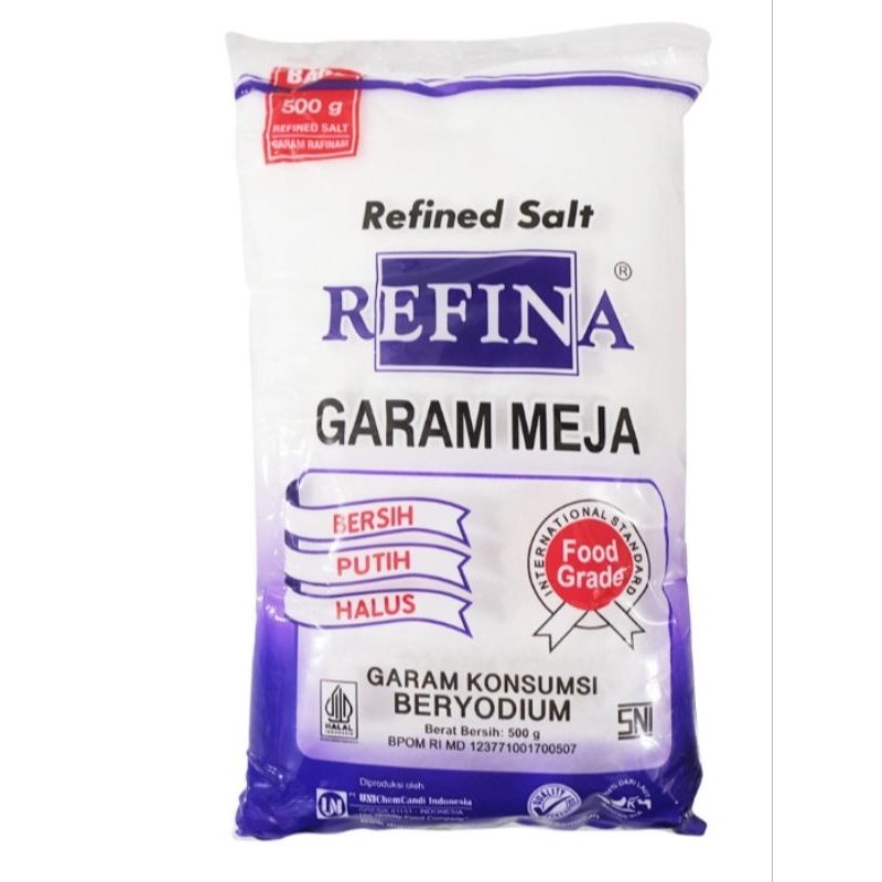 

refina Garam meja beryodium kemasan 500 gram